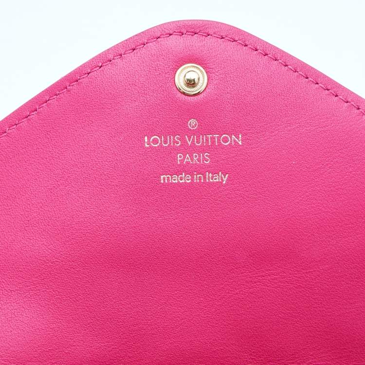 Pre Owned Louis Vuitton Rose Freesia Leather New Wave Long Wallet
