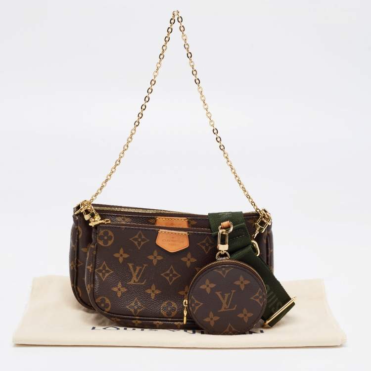Pre Owned Louis Vuitton Khaki Monogram Canvas Multi Pochette Accessories Bag