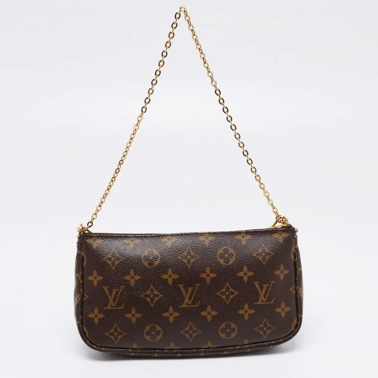 Pre Owned Louis Vuitton Khaki Monogram Canvas Multi Pochette Accessories Bag