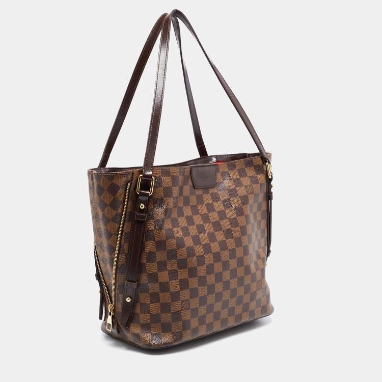 Pre Owned Louis Vuitton Damier Ebene Canvas and Leather Cabas Rivington GM Bag