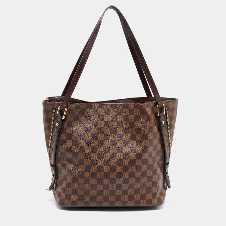 Pre Owned Louis Vuitton Damier Ebene Canvas and Leather Cabas Rivington GM Bag