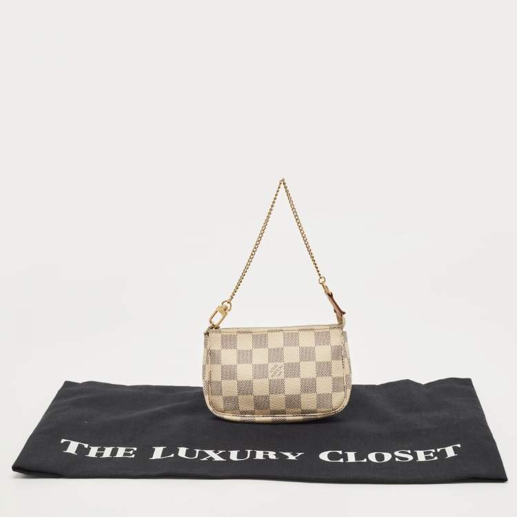Pre Owned Louis Vuitton Damier Azur Canvas Mini Pochette Accessoires