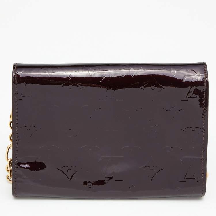 Pre Owned Louis Vuitton Amarante Monogram Vernis Bel Air Pochette Bag