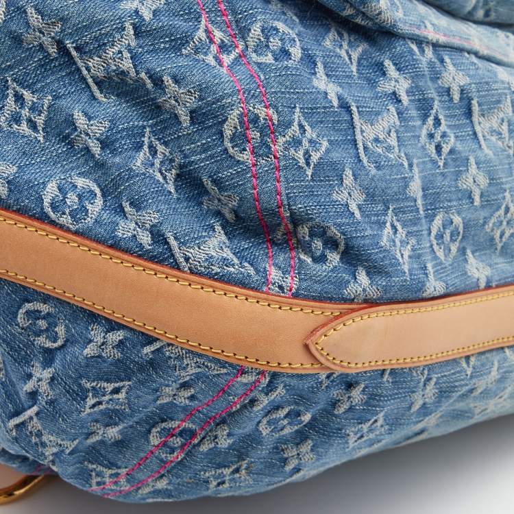 Pre Owned Louis Vuitton Blue Monogram Denim Limited Edition Sunburst PM Bag