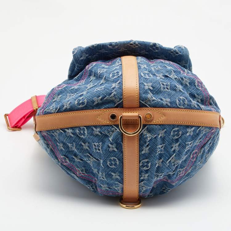 Pre Owned Louis Vuitton Blue Monogram Denim Limited Edition Sunburst PM Bag