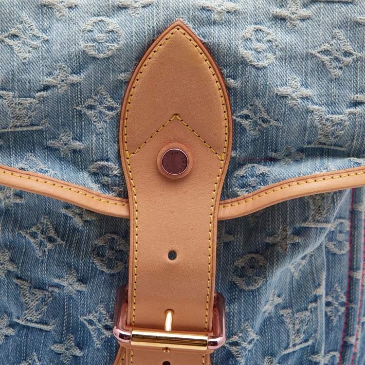 Pre Owned Louis Vuitton Blue Monogram Denim Limited Edition Sunburst PM Bag