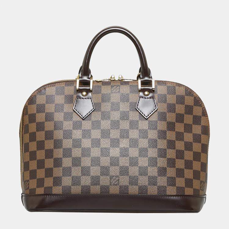 Used Louis Vuitton Alma BB Damier Ebene Canvas Handbag