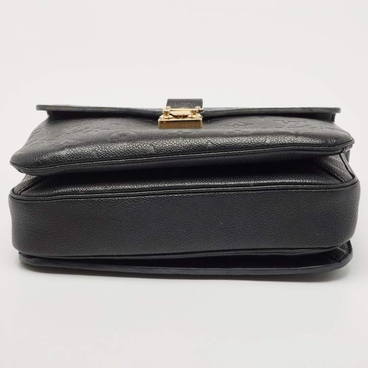Pre Owned Louis Vuitton Black Monogram Empriente Leather Pochette Metis Bag