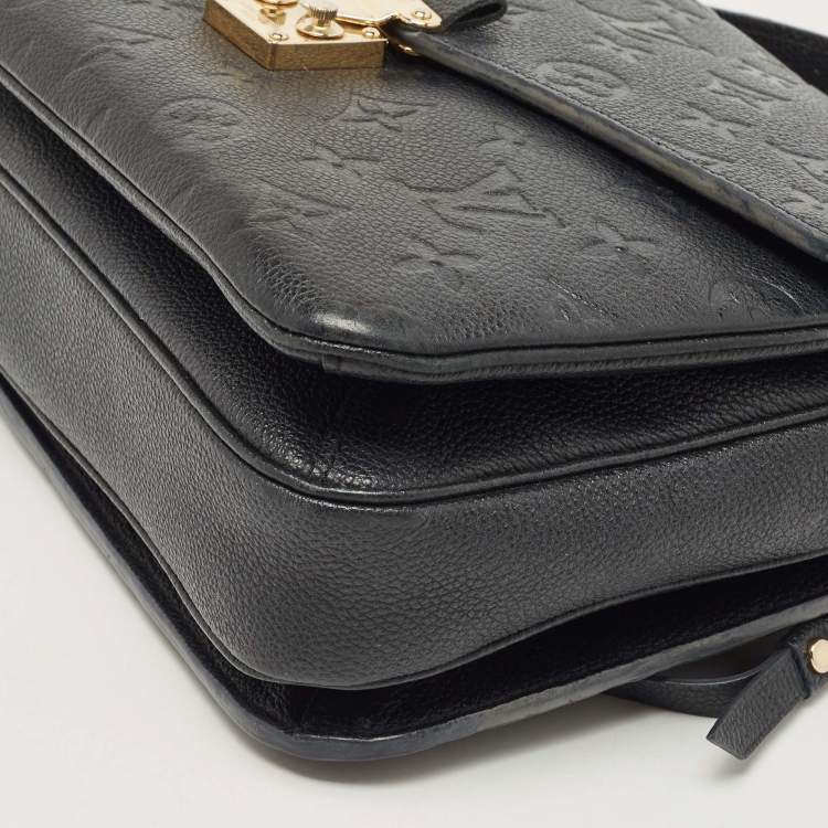 Pre Owned Louis Vuitton Black Monogram Empriente Leather Pochette Metis Bag