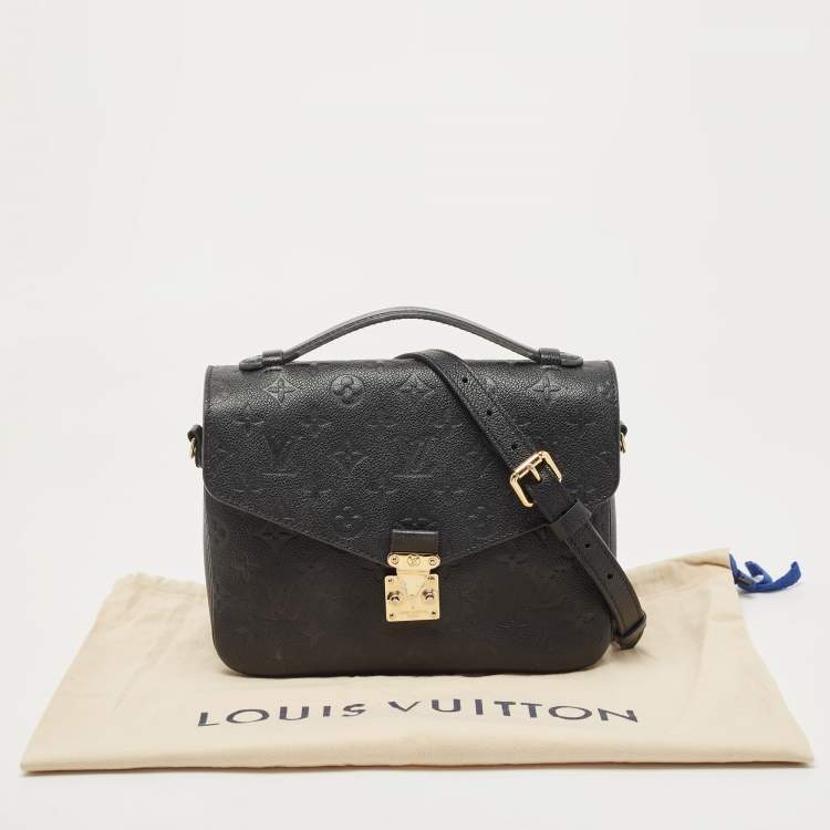 Pre Owned Louis Vuitton Black Monogram Empriente Leather Pochette Metis Bag