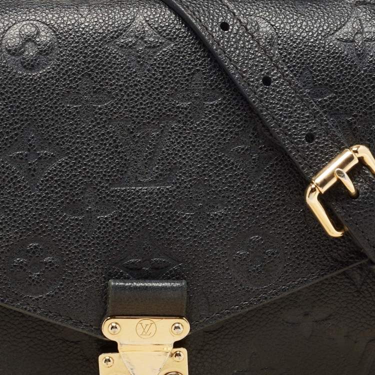Pre Owned Louis Vuitton Black Monogram Empriente Leather Pochette Metis Bag