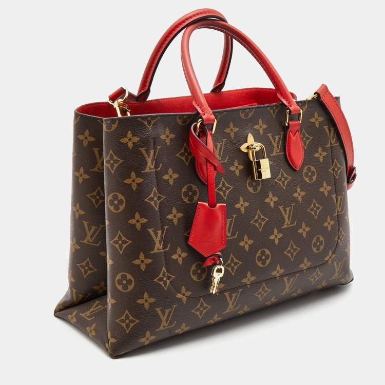Pre Owned Louis Vuitton Coquelicot Monogram Canvas Flower Tote