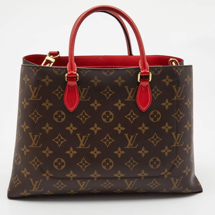 Pre Owned Louis Vuitton Coquelicot Monogram Canvas Flower Tote
