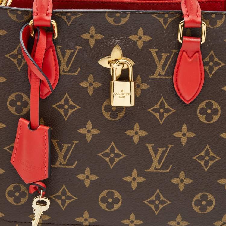 Pre Owned Louis Vuitton Coquelicot Monogram Canvas Flower Tote