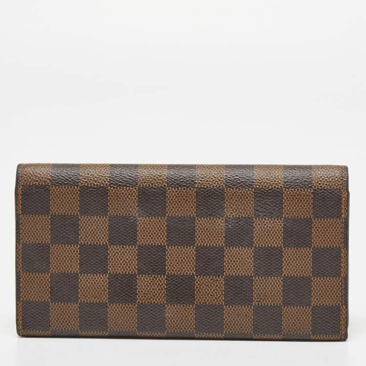 Pre Owned Louis Vuitton Damier Ebene Canvas Emilie Wallet