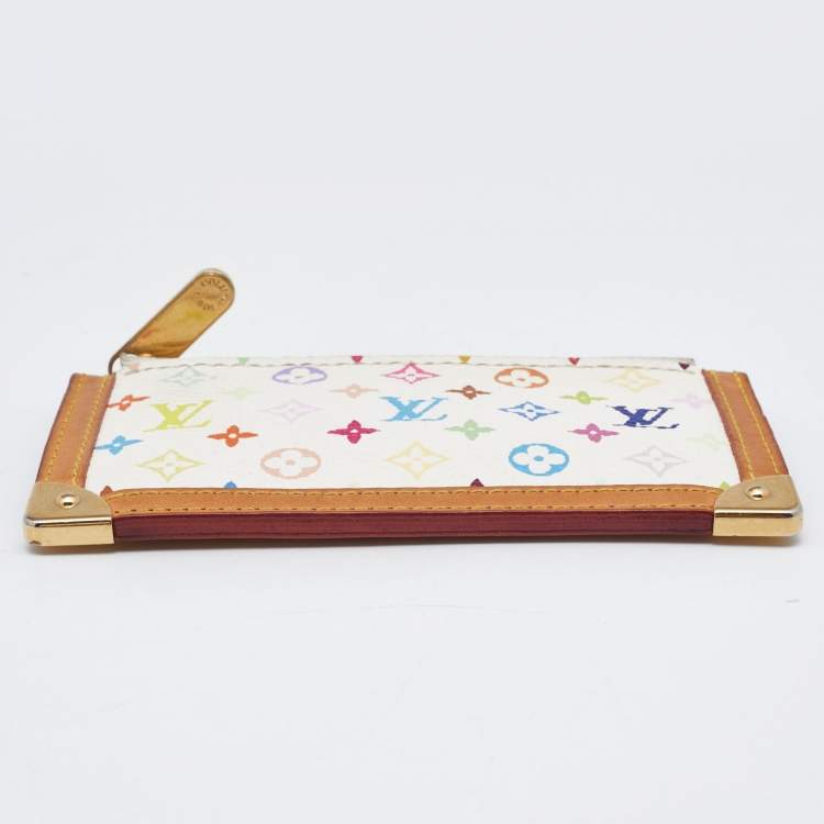 Pre Owned Louis Vuitton White Monogram Multicolore Canvas Key Pouch