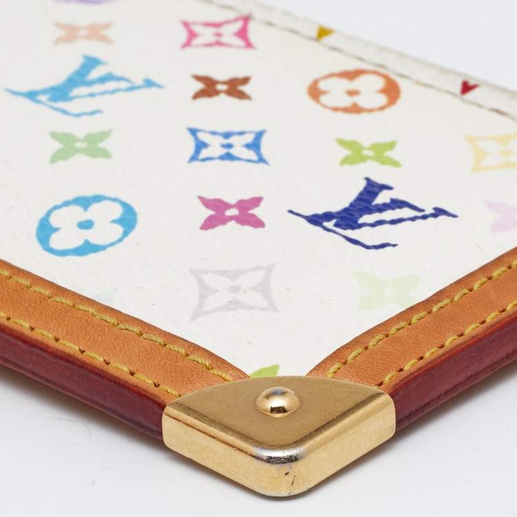 Pre Owned Louis Vuitton White Monogram Multicolore Canvas Key Pouch