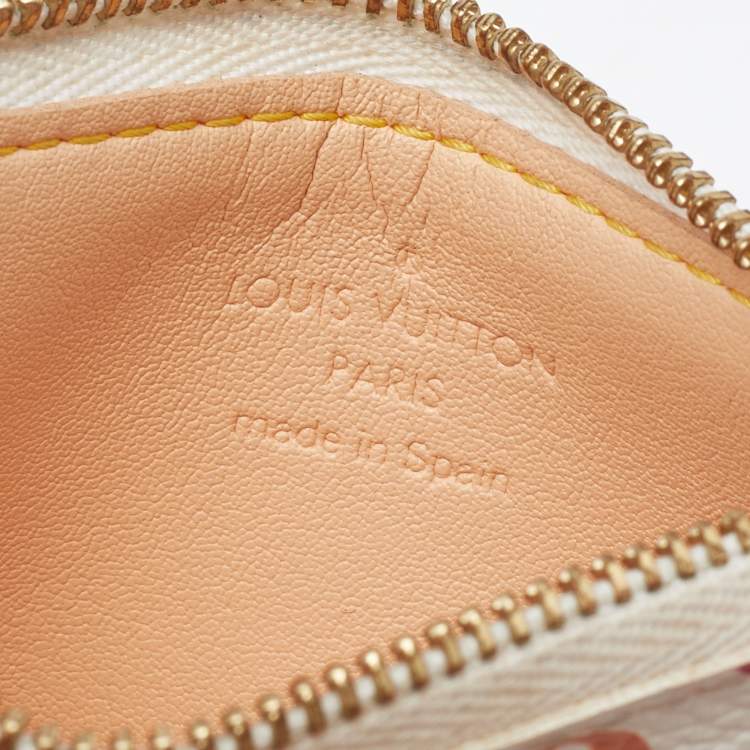 Pre Owned Louis Vuitton White Monogram Multicolore Canvas Key Pouch