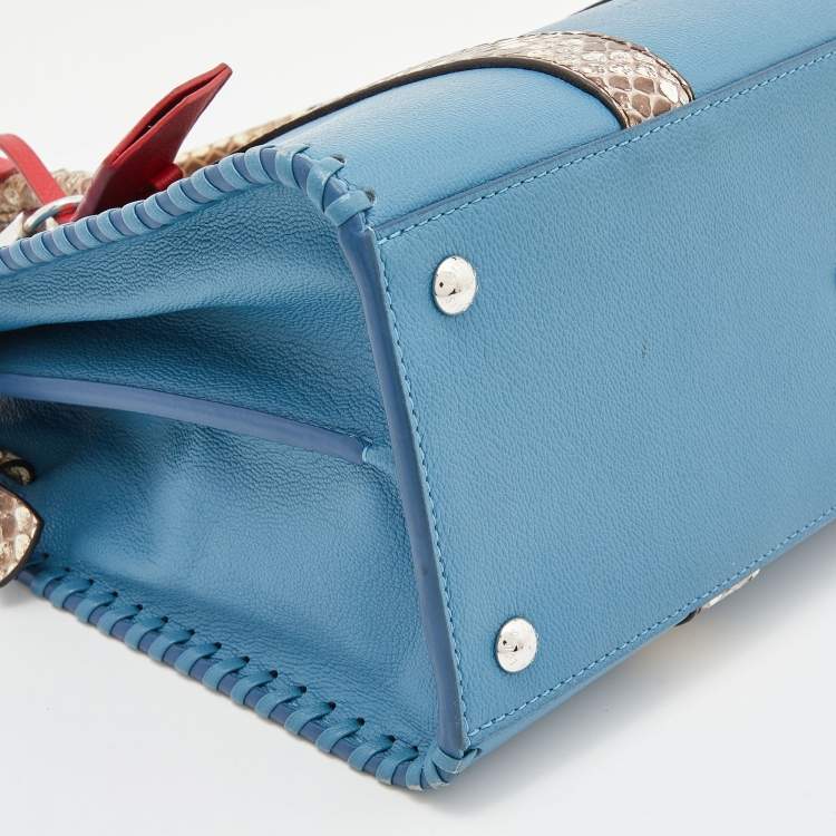 Pre Owned Louis Vuitton Blue Cuir Plume and Python Very Tote 