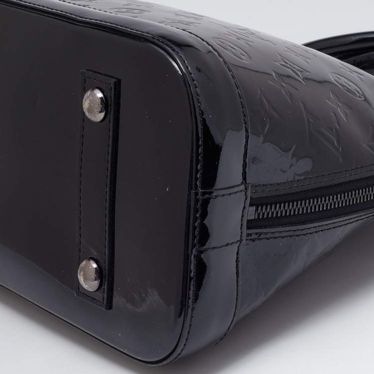 Pre Owned Louis Vuitton Black Magnetique Monogram Vernis Alma PM Bag