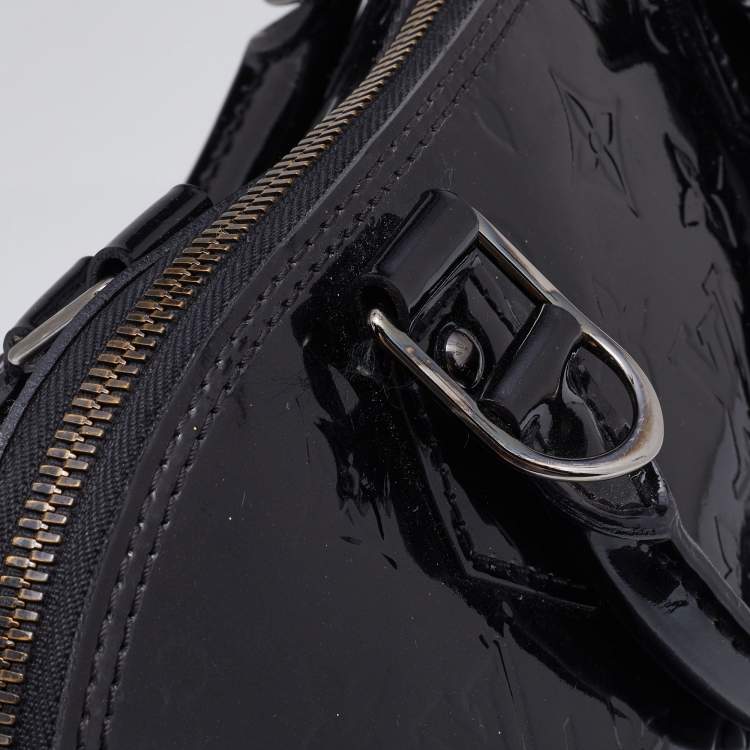 Pre Owned Louis Vuitton Black Magnetique Monogram Vernis Alma PM Bag