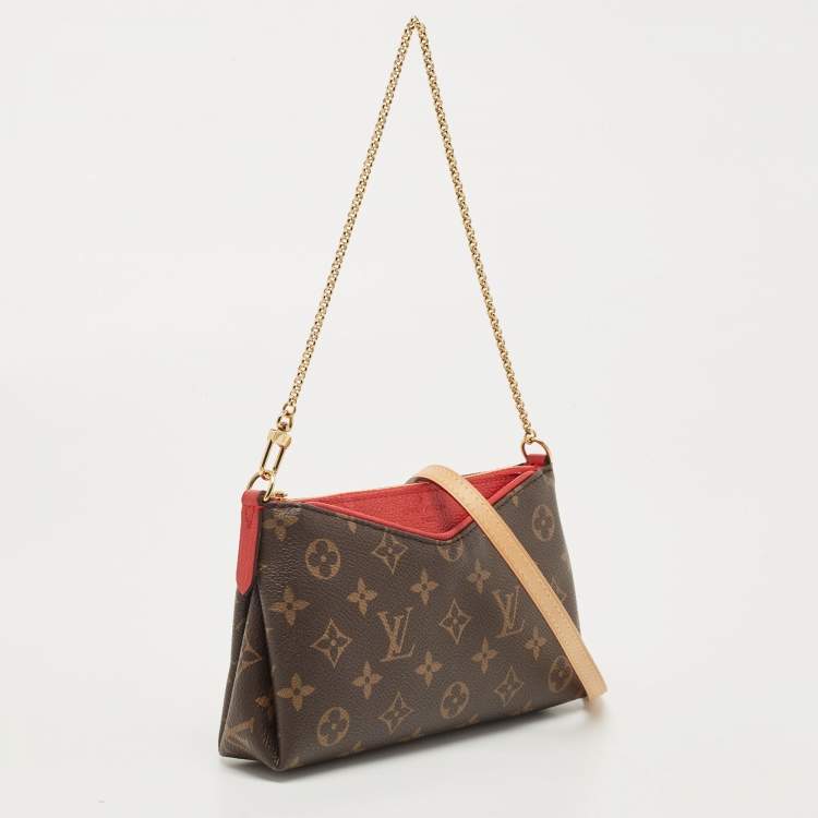 Pre Owned Louis Vuitton Cherry Monogram Canvas Pallas Chain Clutch