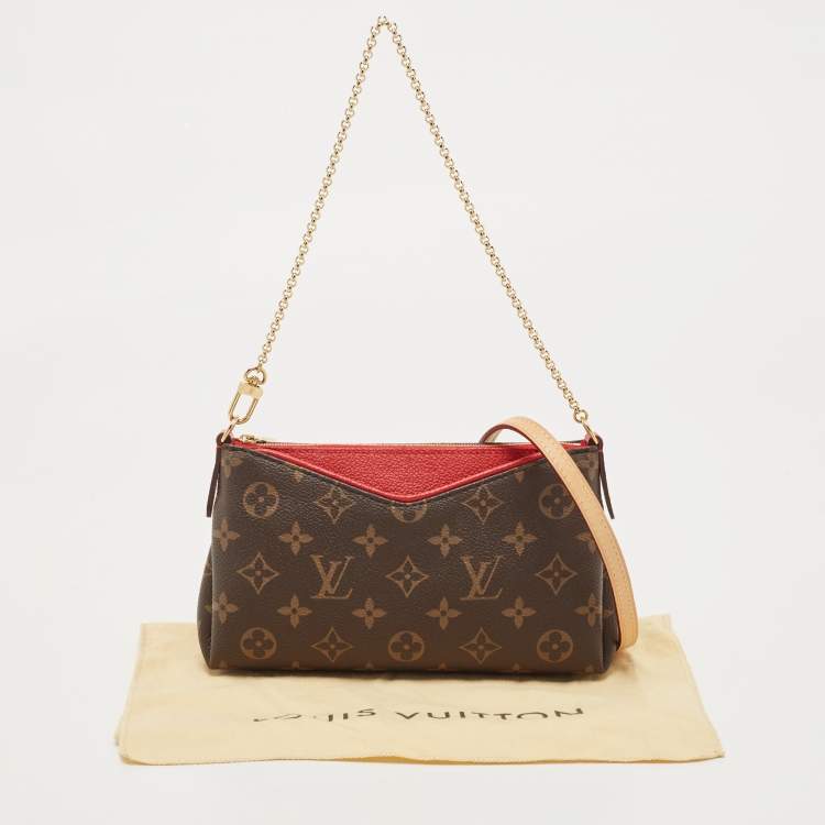 Pre Owned Louis Vuitton Cherry Monogram Canvas Pallas Chain Clutch