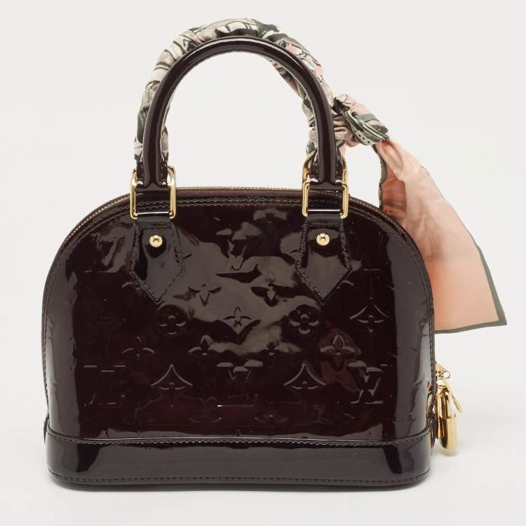 Pre Owned Louis Vuitton Amarante Monogram Vernis Alma BB Bag