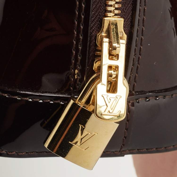 Pre Owned Louis Vuitton Amarante Monogram Vernis Alma BB Bag