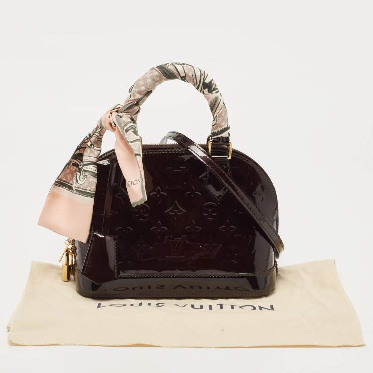 Pre Owned Louis Vuitton Amarante Monogram Vernis Alma BB Bag