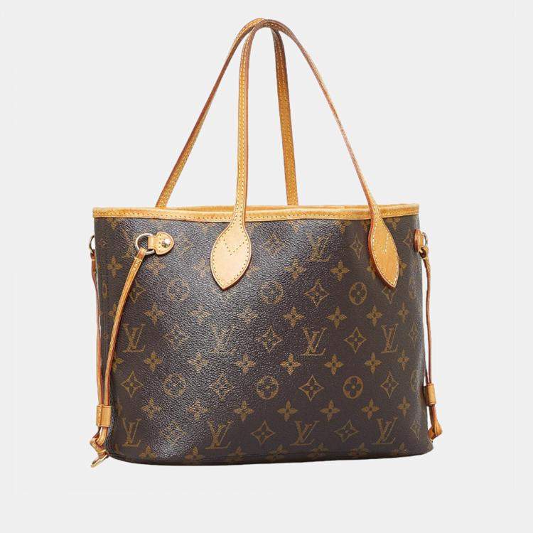 Pre Owned Louis Vuitton Brown Monogram Canvas Neverfull PM Tote Bag