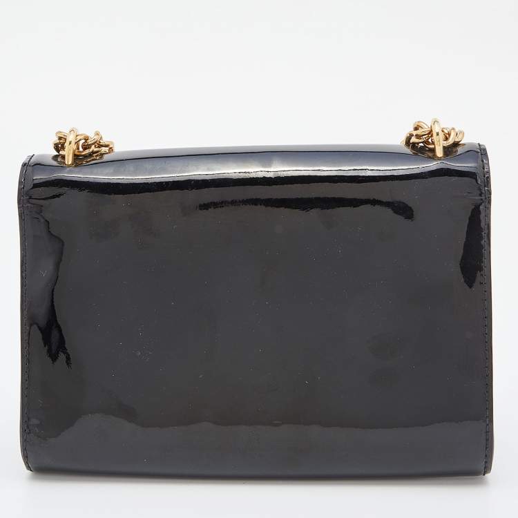 مملوكة مسبقًا Louis Vuitton Black Patent Leather Chain Louise MM Bag