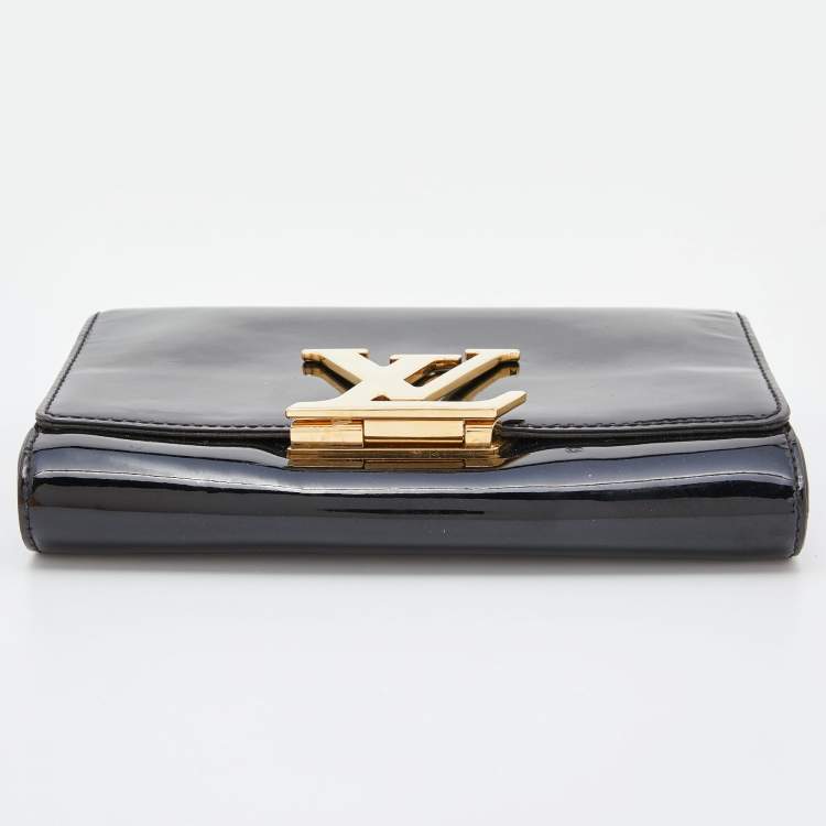 مملوكة مسبقًا Louis Vuitton Black Patent Leather Chain Louise MM Bag