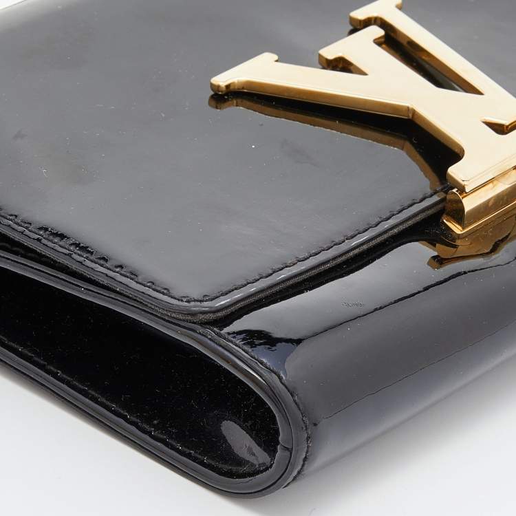 مملوكة مسبقًا Louis Vuitton Black Patent Leather Chain Louise MM Bag