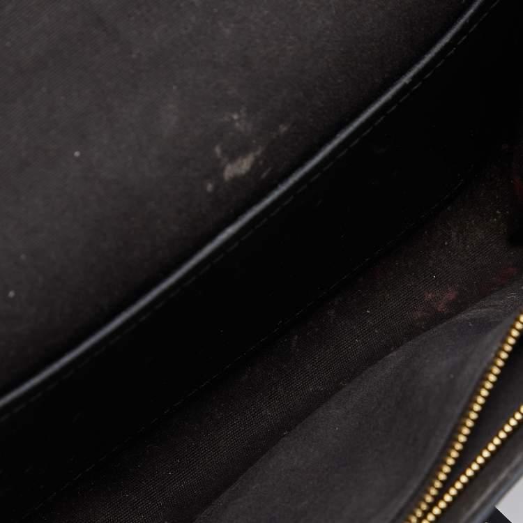 مملوكة مسبقًا Louis Vuitton Black Patent Leather Chain Louise MM Bag