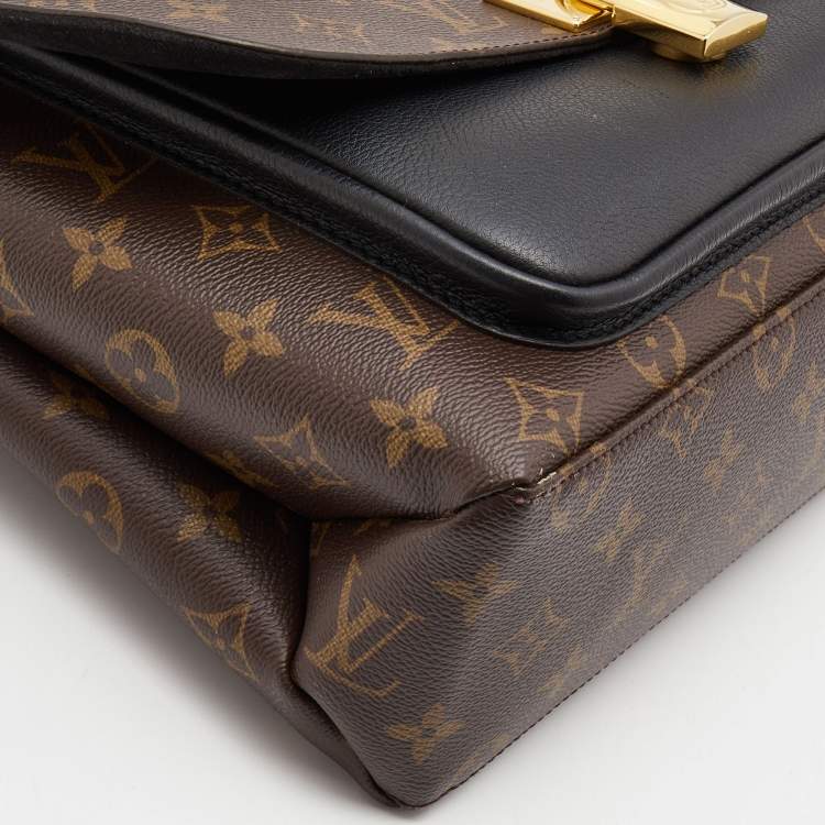 Pre Owned Louis Vuitton Black Monogram Canvas and Leather Marignan Bag