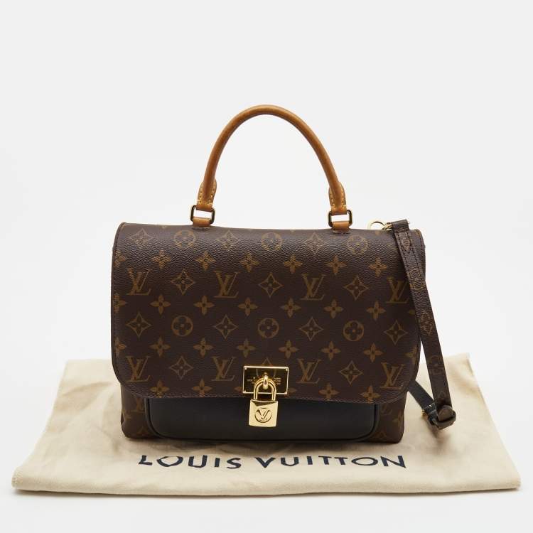 Pre Owned Louis Vuitton Black Monogram Canvas and Leather Marignan Bag