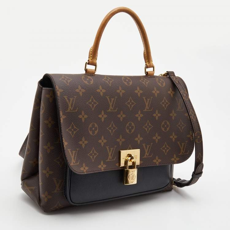 Pre Owned Louis Vuitton Black Monogram Canvas and Leather Marignan Bag