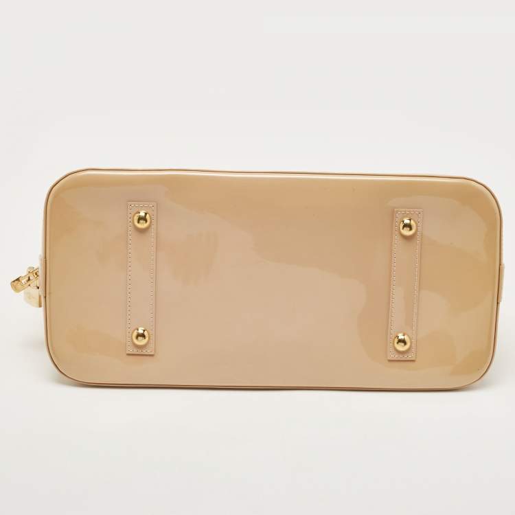 Pre Owned Louis Vuitton Rose Florentine Monogram Vernis Alma GM Bag