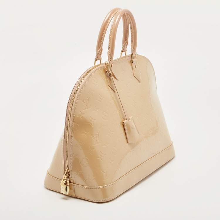 Pre Owned Louis Vuitton Rose Florentine Monogram Vernis Alma GM Bag