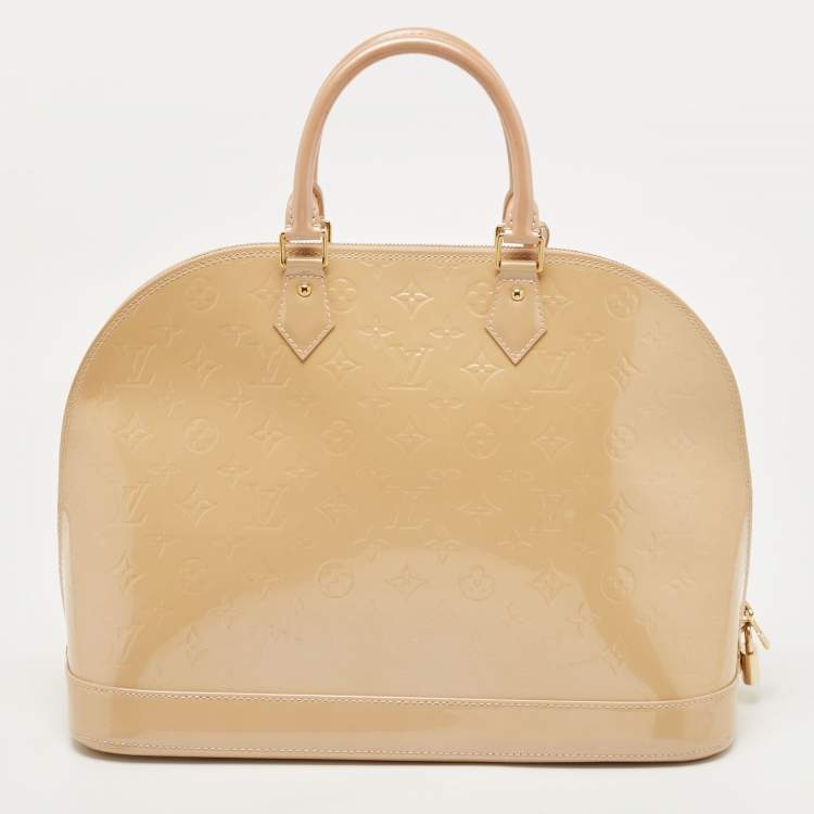Pre Owned Louis Vuitton Rose Florentine Monogram Vernis Alma GM Bag