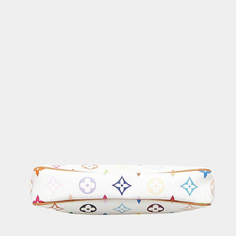 Pre Owned Louis Vuitton White Monogram Multicolore Pochette Accessoires
