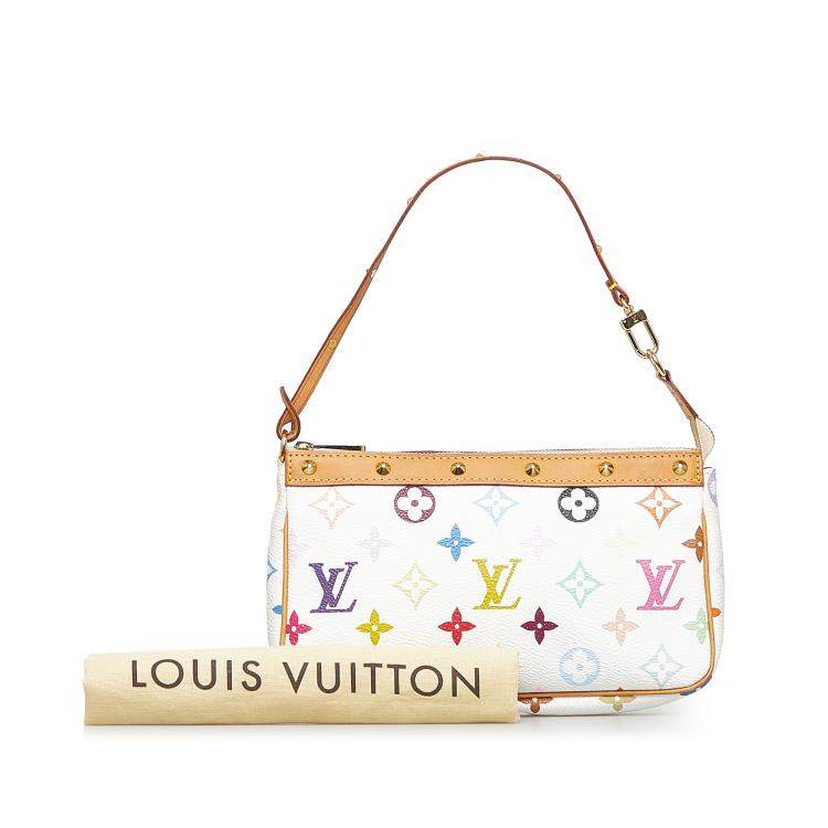 Pre Owned Louis Vuitton White Monogram Multicolore Pochette Accessoires