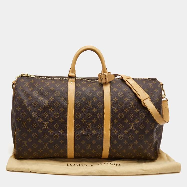 Pre Owned Louis Vuitton Monogram Canvas Keepall Bandouliere 55 Bag