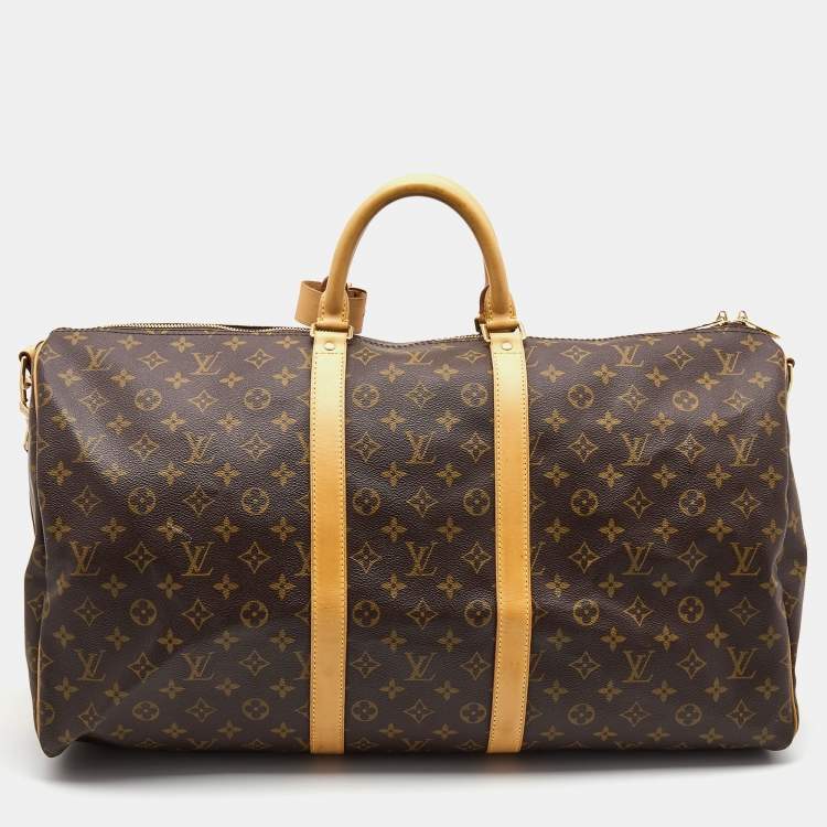 Pre Owned Louis Vuitton Monogram Canvas Keepall Bandouliere 55 Bag