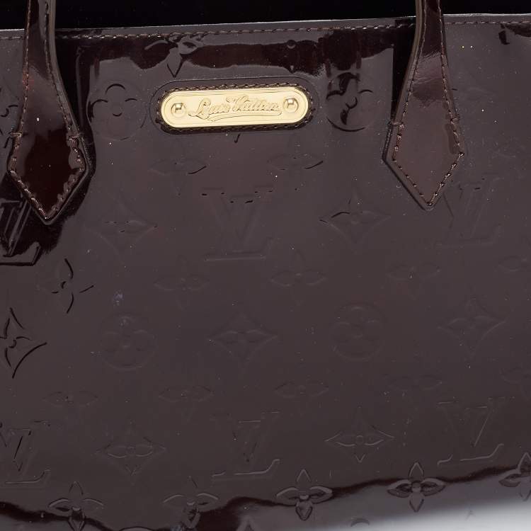 Pre Owned Louis Vuitton Amarante Monogram Vernis Wilshire MM Bag