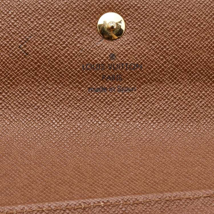 Pre Owned Louis Vuitton Monogram Canvas Trifold Compact Wallet