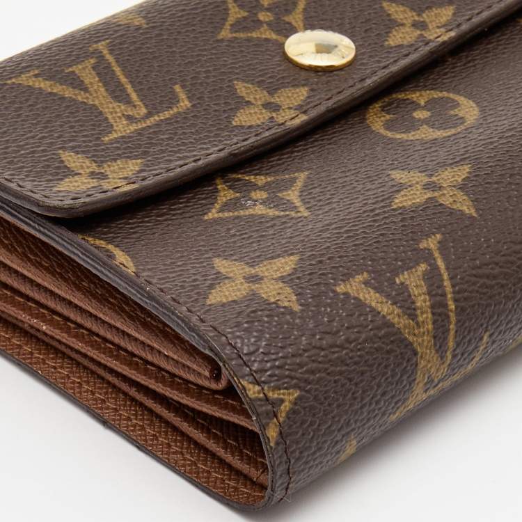 Pre Owned Louis Vuitton Monogram Canvas Trifold Compact Wallet