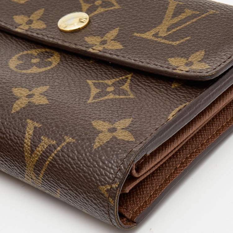 Pre Owned Louis Vuitton Monogram Canvas Trifold Compact Wallet