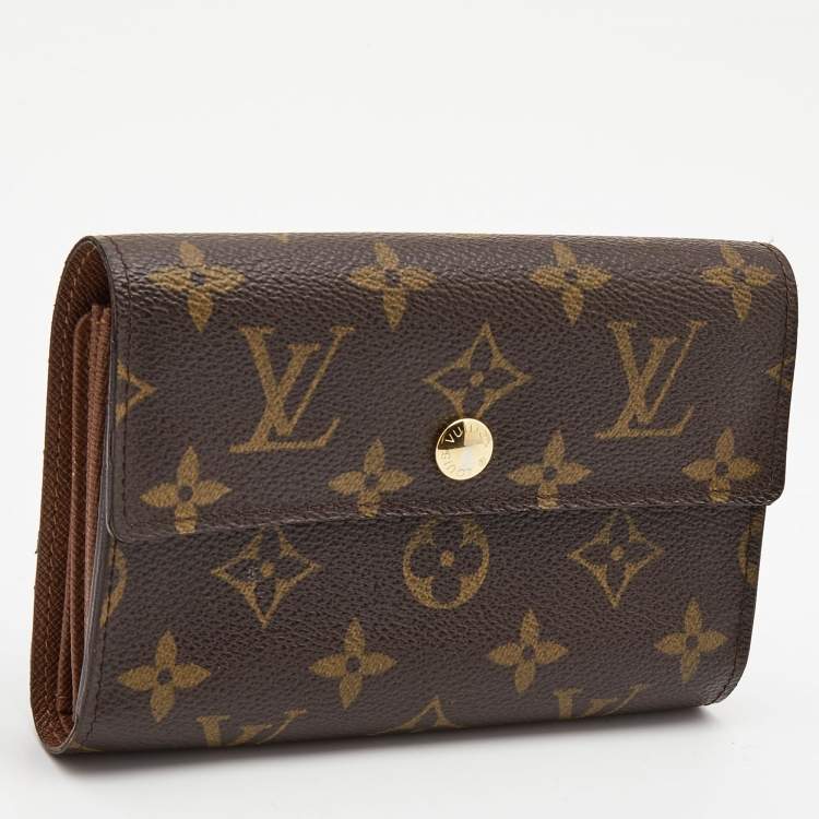 Pre Owned Louis Vuitton Monogram Canvas Trifold Compact Wallet